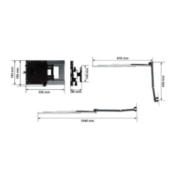 GESTEK Support TV Placard 180° Bras Long -Tout pour l’Extérieur antarion support tv placard 180 2