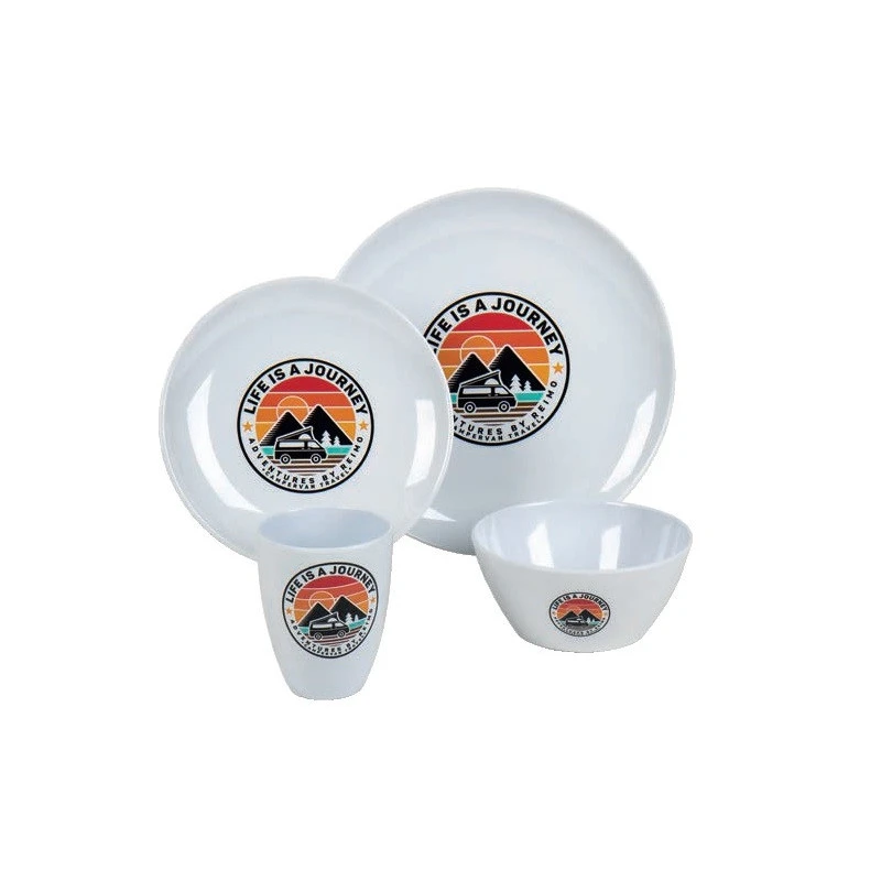 LIFE IS A JOURNEY Set Vaisselle 16 Pièces 1 LIFE IS A JOURNEY Set Vaisselle 16 Pièces